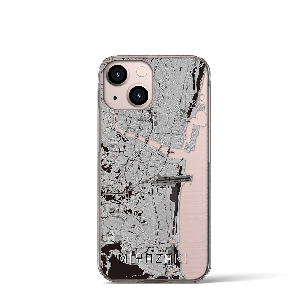 【宮崎(宮崎県)】地図柄iPhoneケース(クリアタイプ)