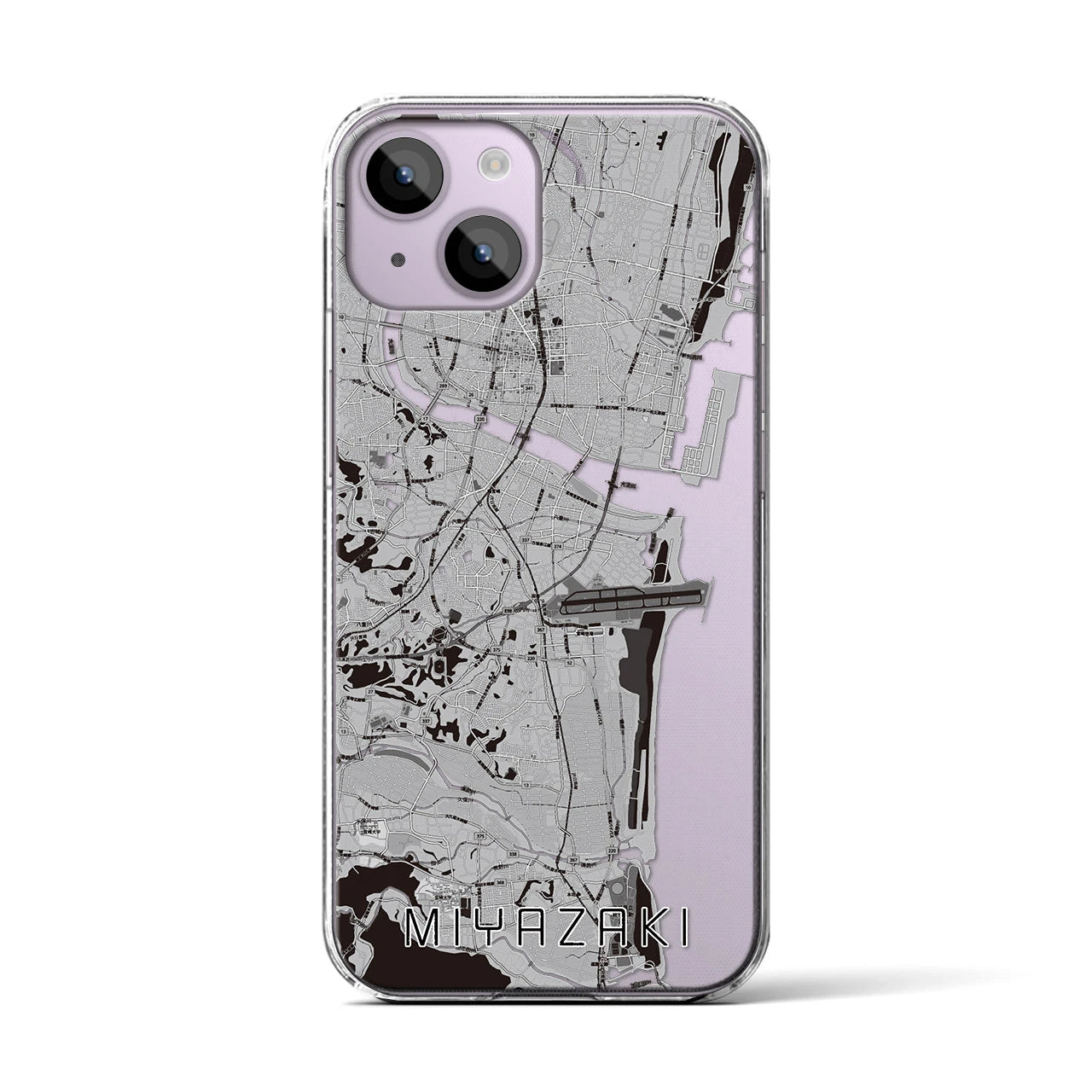 【宮崎(宮崎県)】地図柄iPhoneケース(クリアタイプ)