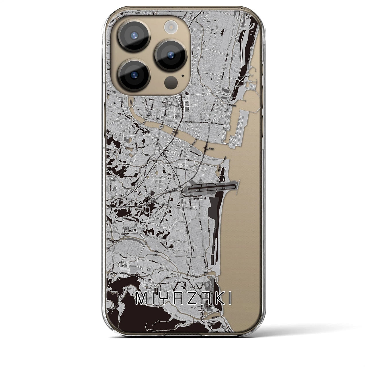 【宮崎(宮崎県)】地図柄iPhoneケース(クリアタイプ)