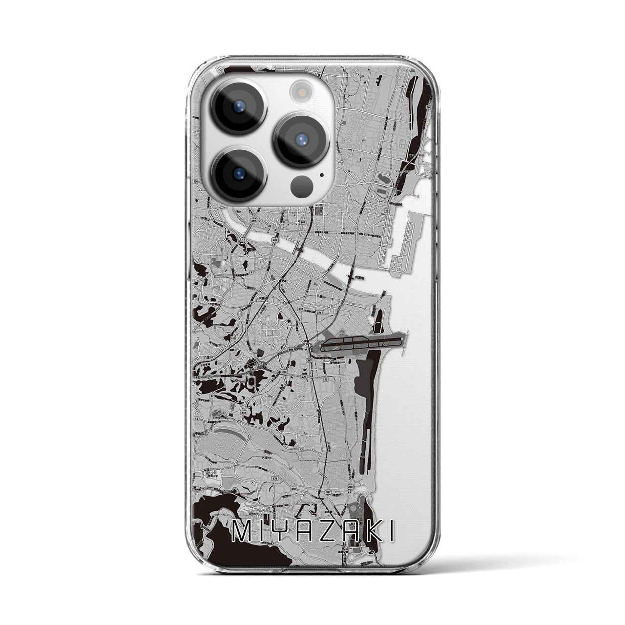 【宮崎(宮崎県)】地図柄iPhoneケース(クリアタイプ)