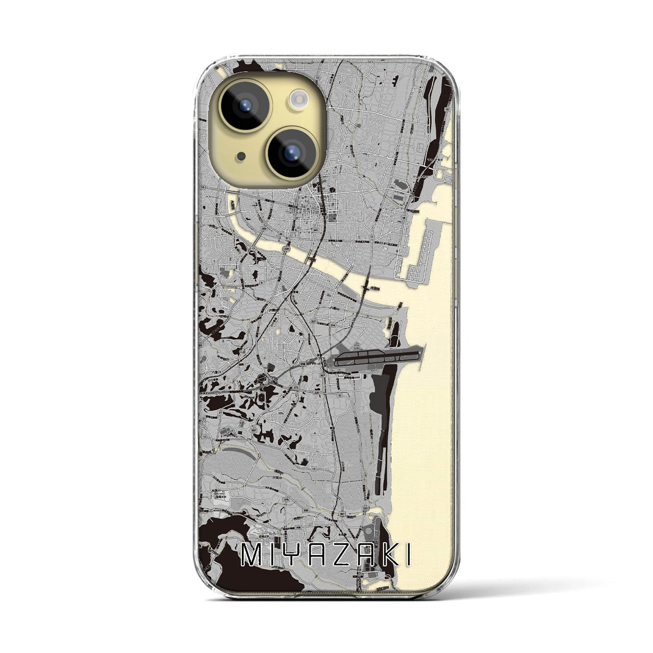 【宮崎(宮崎県)】地図柄iPhoneケース(クリアタイプ)