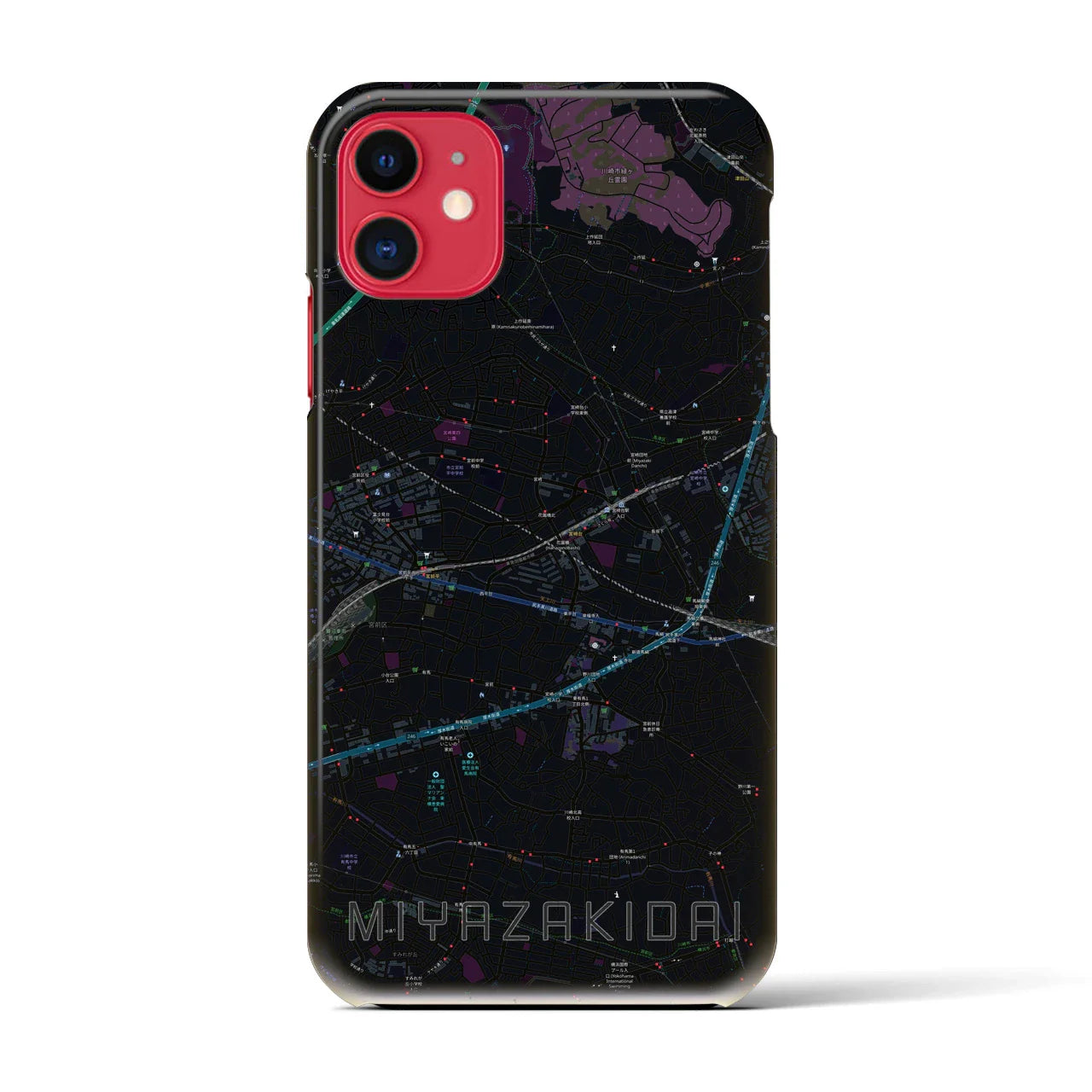 【宮崎台(神奈川県)】地図柄iPhoneケース(バックカバータイプ)