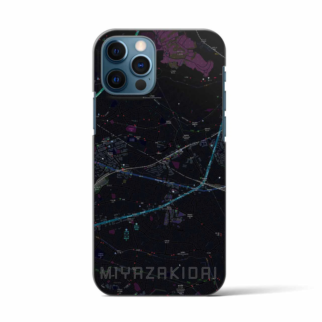 【宮崎台(神奈川県)】地図柄iPhoneケース(バックカバータイプ)