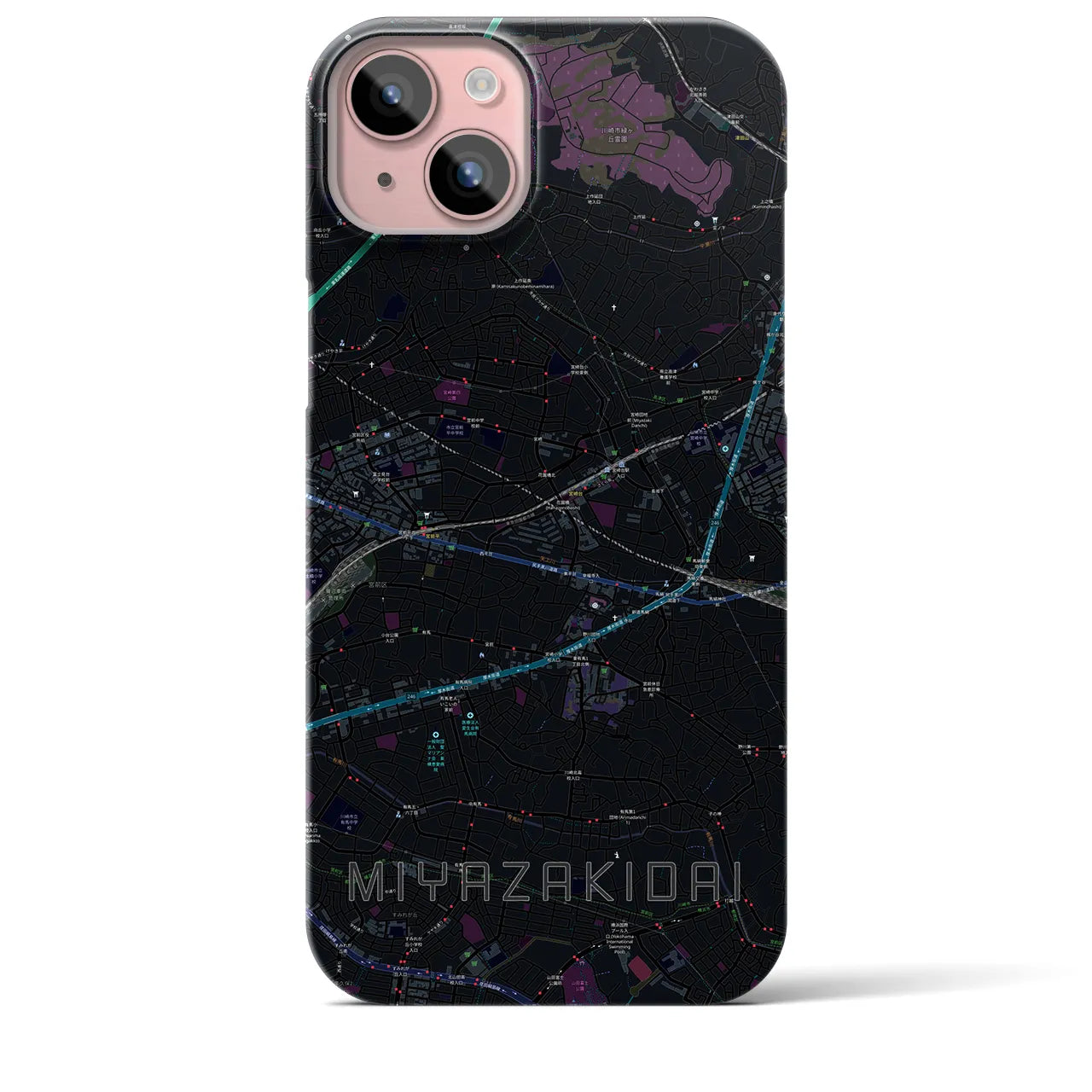 【宮崎台(神奈川県)】地図柄iPhoneケース(バックカバータイプ)
