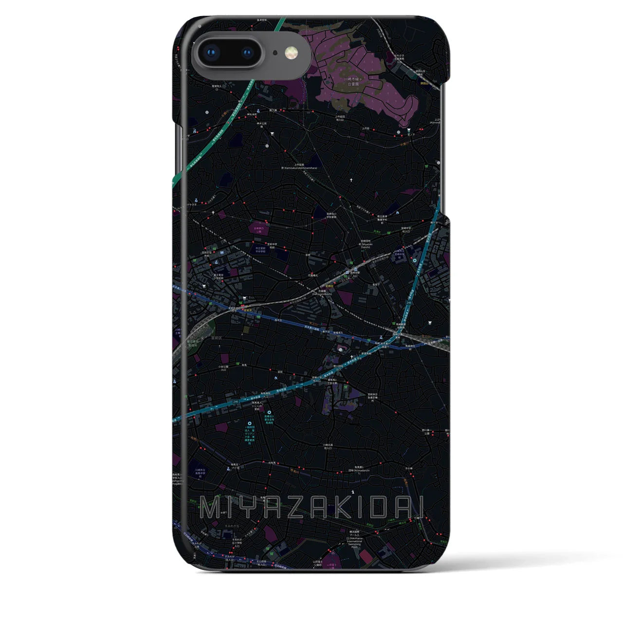 【宮崎台(神奈川県)】地図柄iPhoneケース(バックカバータイプ)