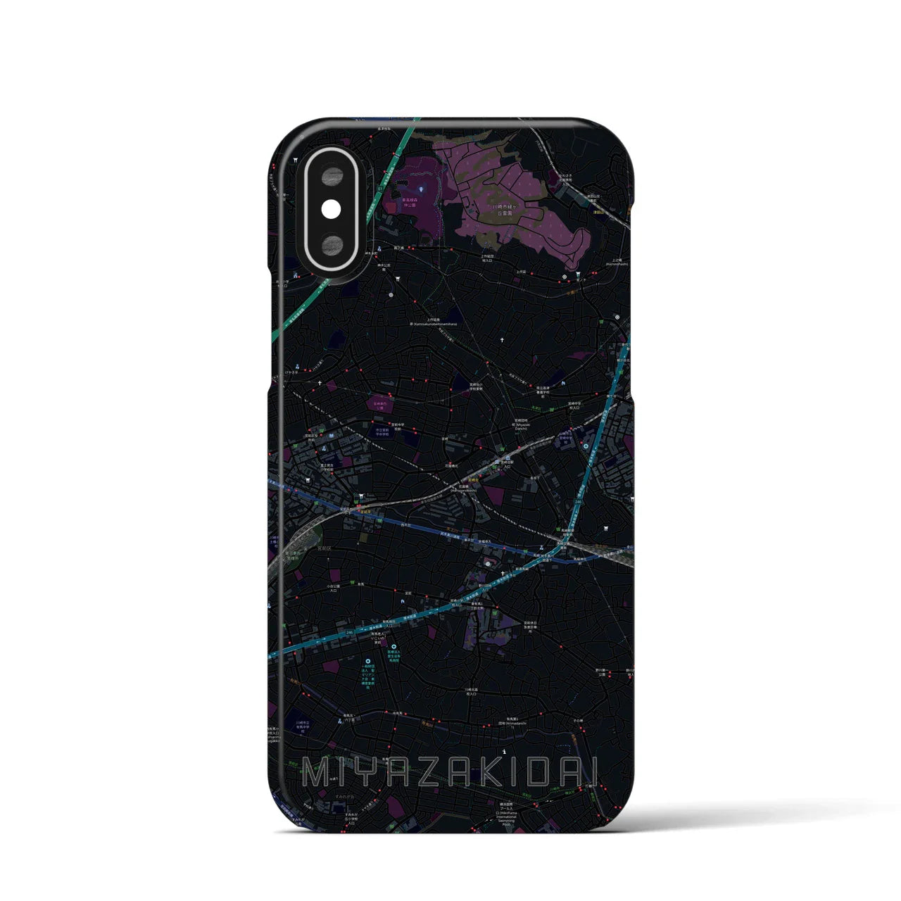 【宮崎台(神奈川県)】地図柄iPhoneケース(バックカバータイプ)