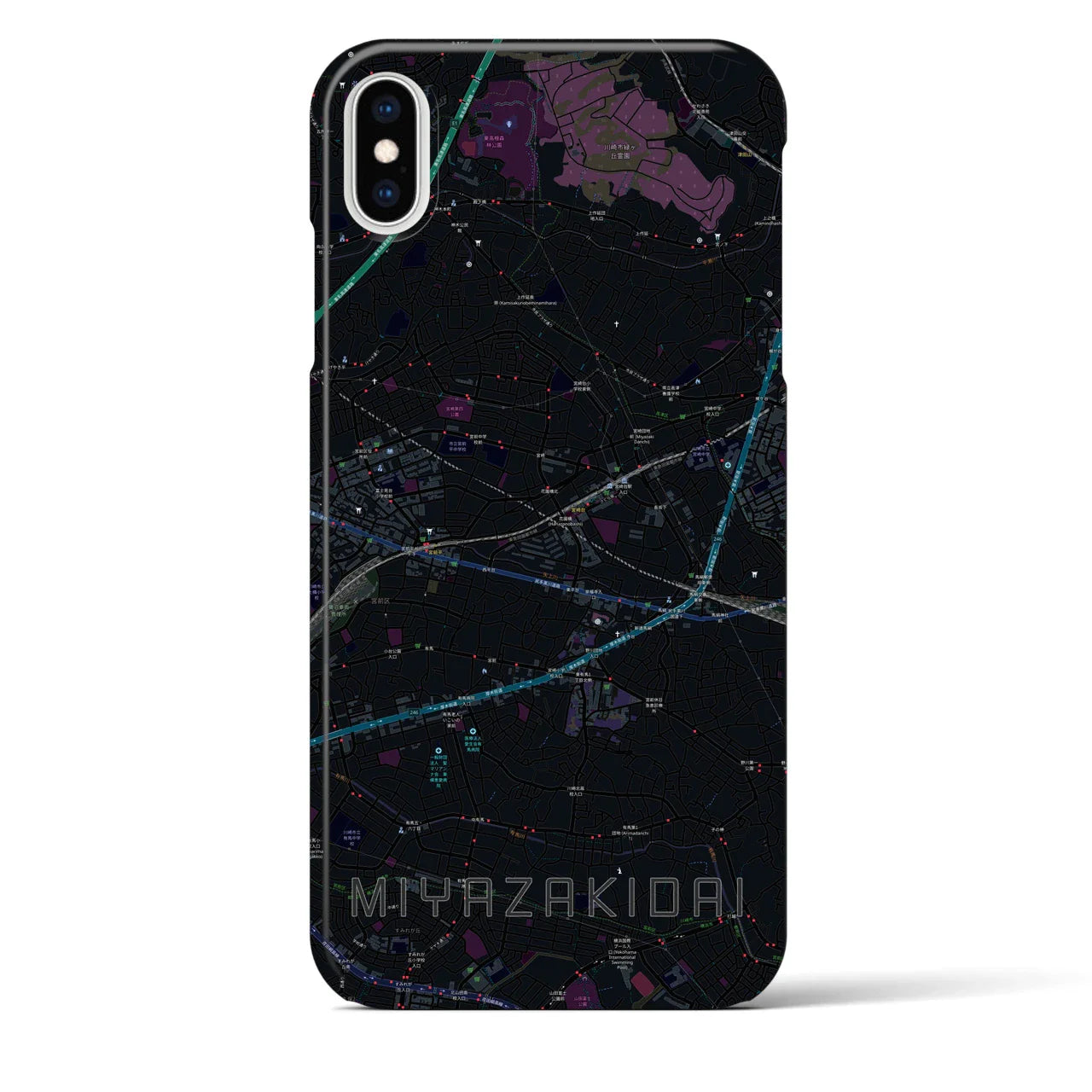 【宮崎台(神奈川県)】地図柄iPhoneケース(バックカバータイプ)