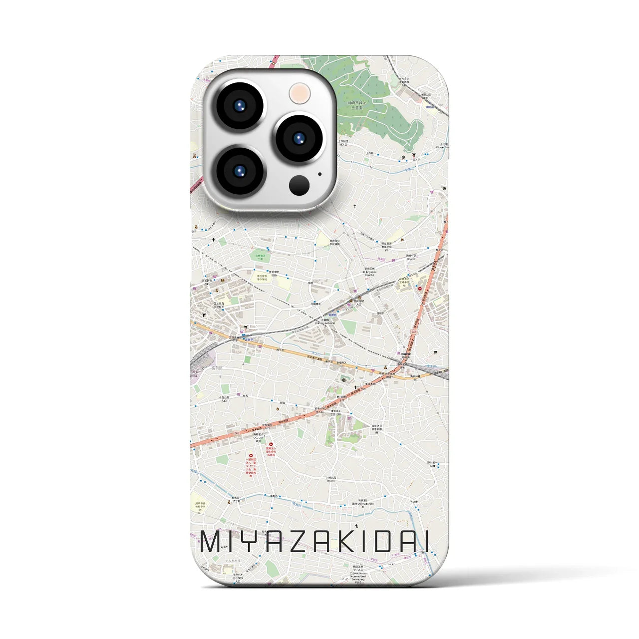 【宮崎台(神奈川県)】地図柄iPhoneケース(バックカバータイプ)