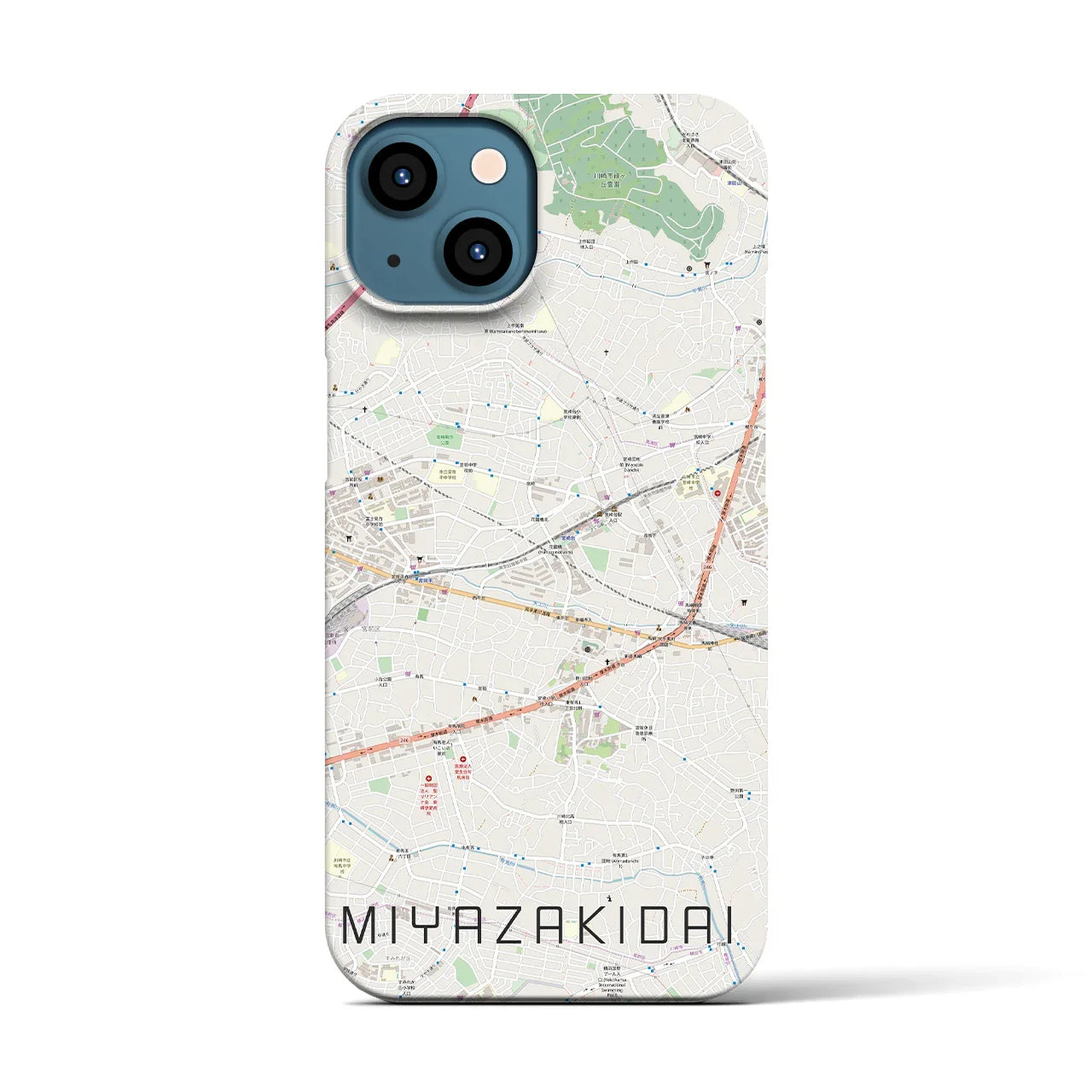 【宮崎台(神奈川県)】地図柄iPhoneケース(バックカバータイプ)