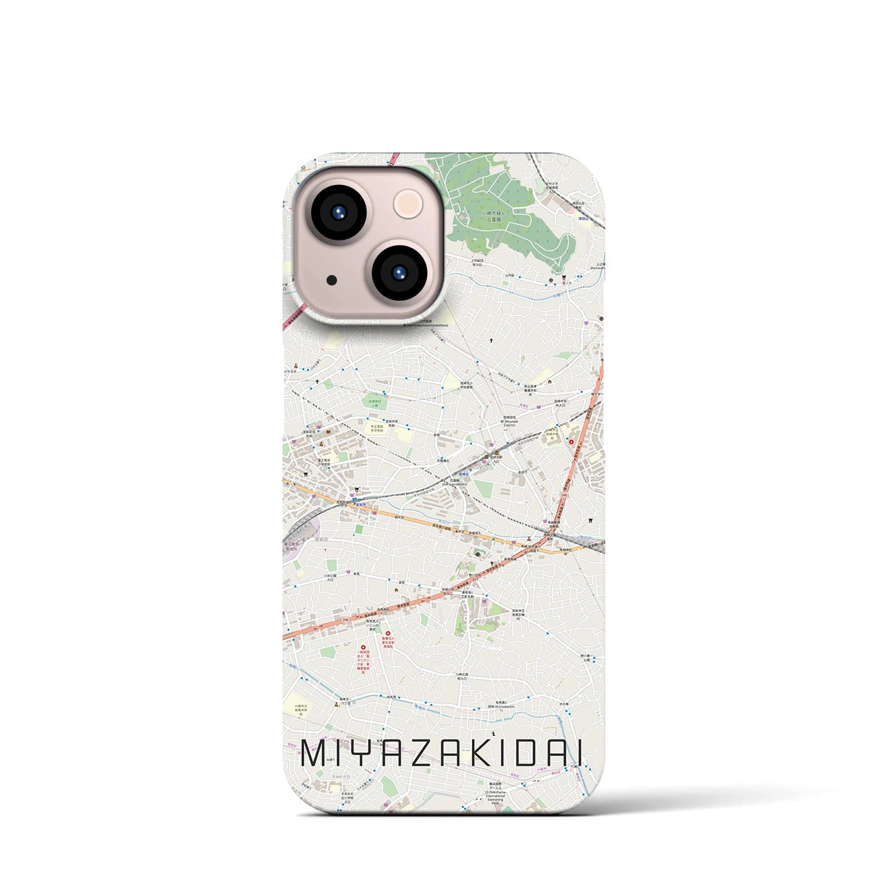 【宮崎台(神奈川県)】地図柄iPhoneケース(バックカバータイプ)