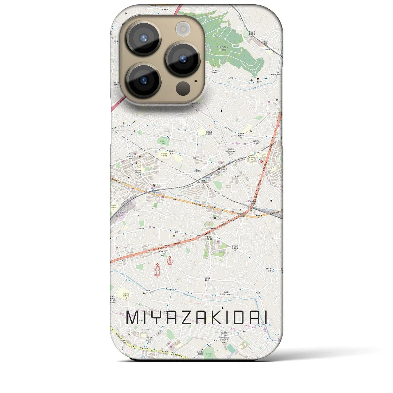 【宮崎台(神奈川県)】地図柄iPhoneケース(バックカバータイプ)