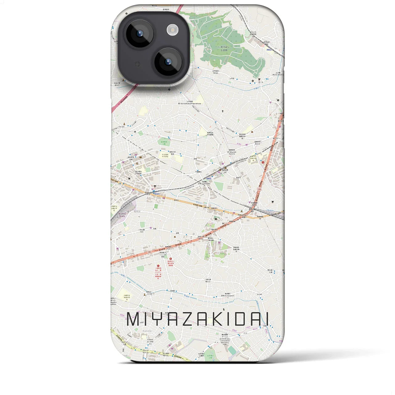 【宮崎台(神奈川県)】地図柄iPhoneケース(バックカバータイプ)