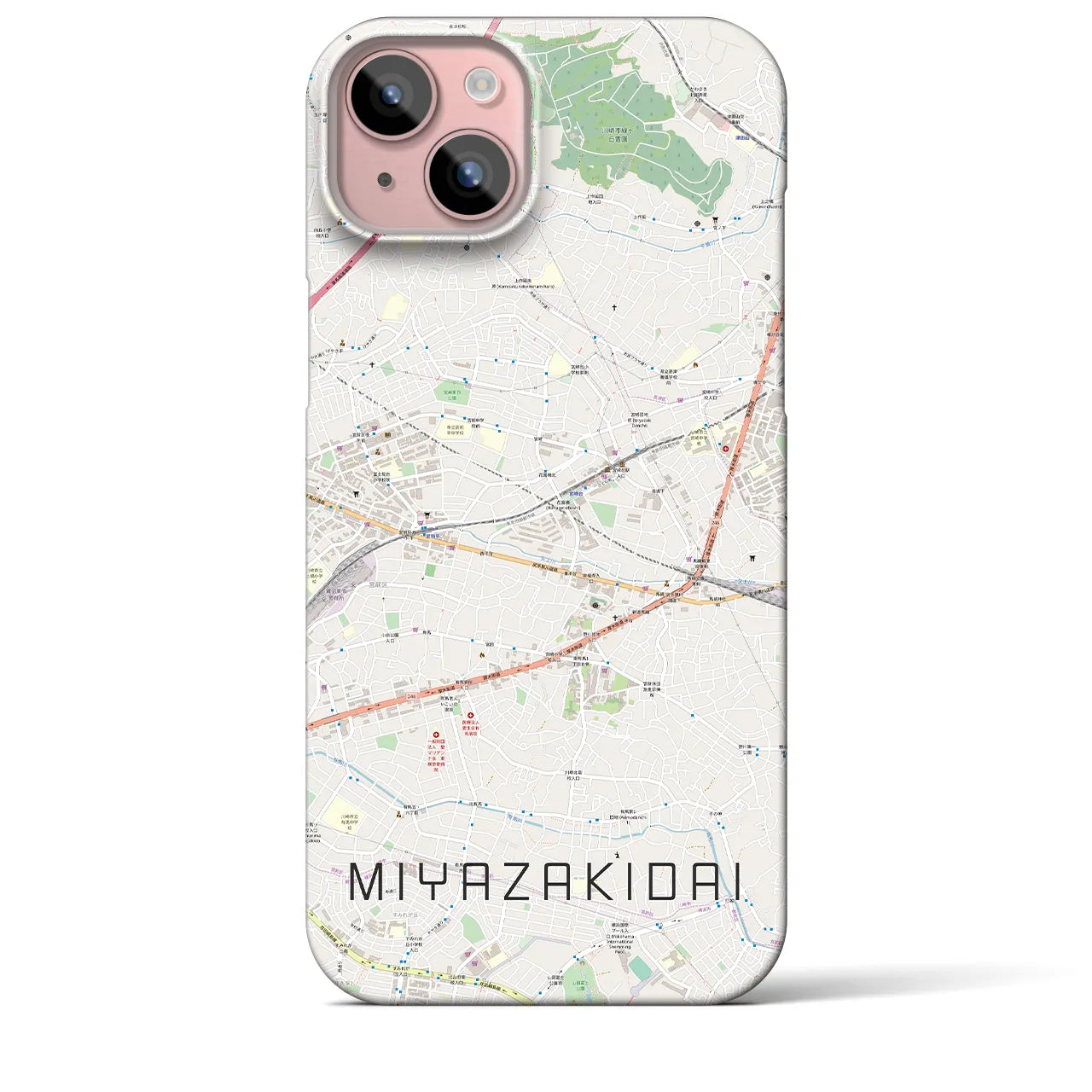 【宮崎台(神奈川県)】地図柄iPhoneケース(バックカバータイプ)