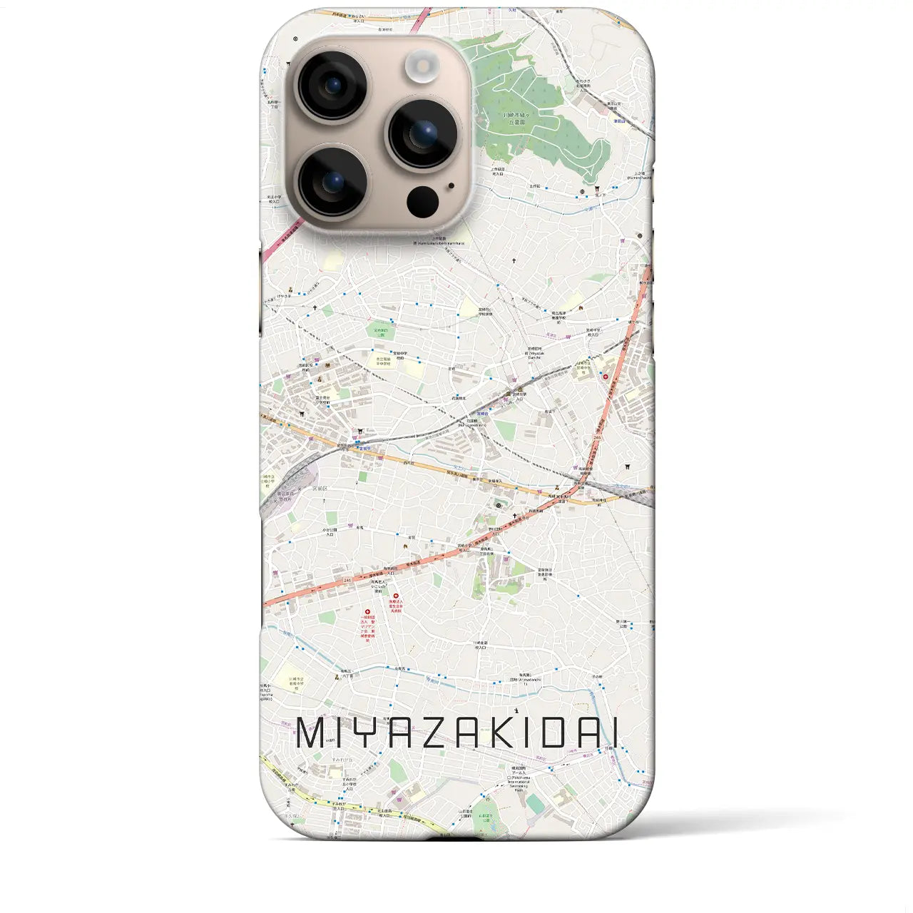 【宮崎台(神奈川県)】地図柄iPhoneケース(バックカバータイプ)
