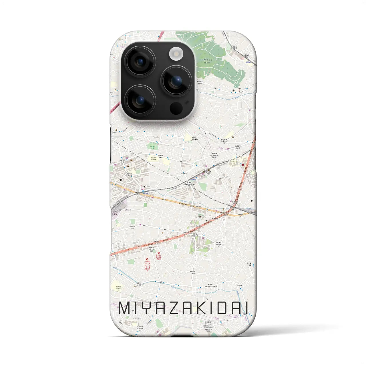 【宮崎台(神奈川県)】地図柄iPhoneケース(バックカバータイプ)