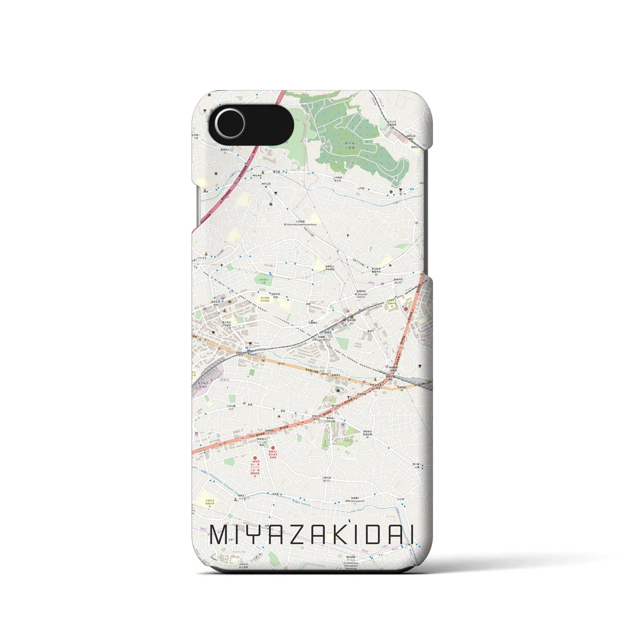 【宮崎台(神奈川県)】地図柄iPhoneケース(バックカバータイプ)