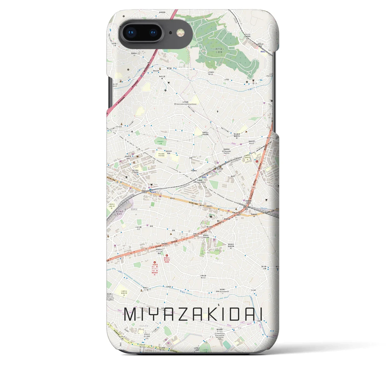 【宮崎台(神奈川県)】地図柄iPhoneケース(バックカバータイプ)