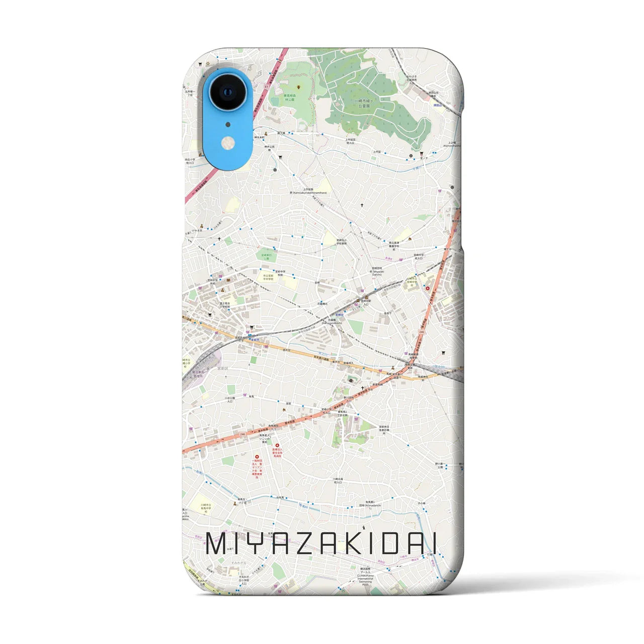 【宮崎台(神奈川県)】地図柄iPhoneケース(バックカバータイプ)