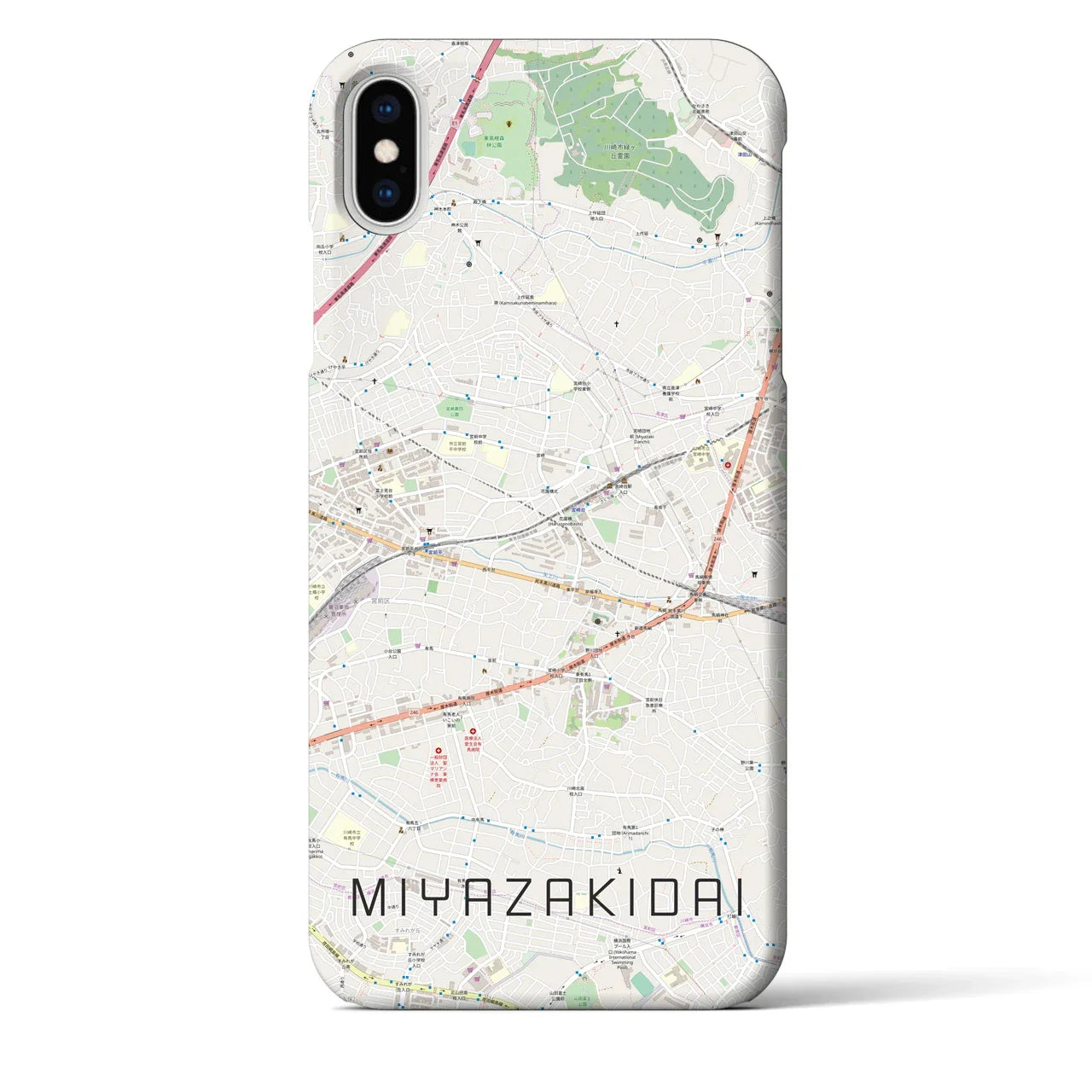 【宮崎台(神奈川県)】地図柄iPhoneケース(バックカバータイプ)