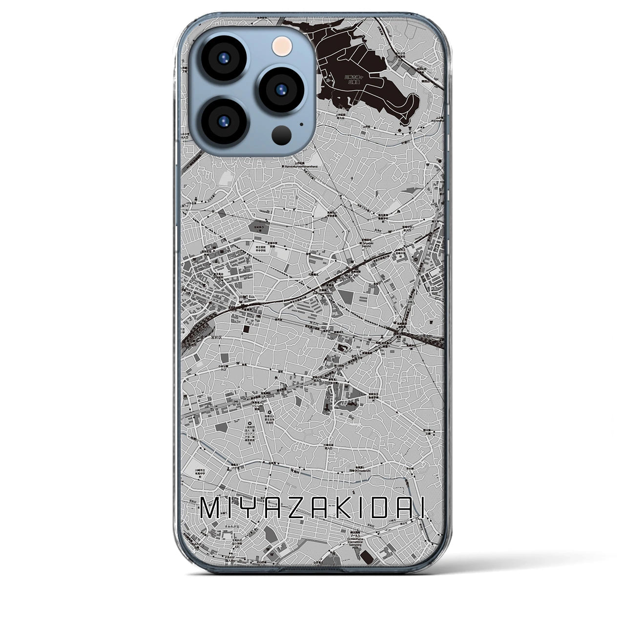 【宮崎台(神奈川県)】地図柄iPhoneケース(クリアタイプ)