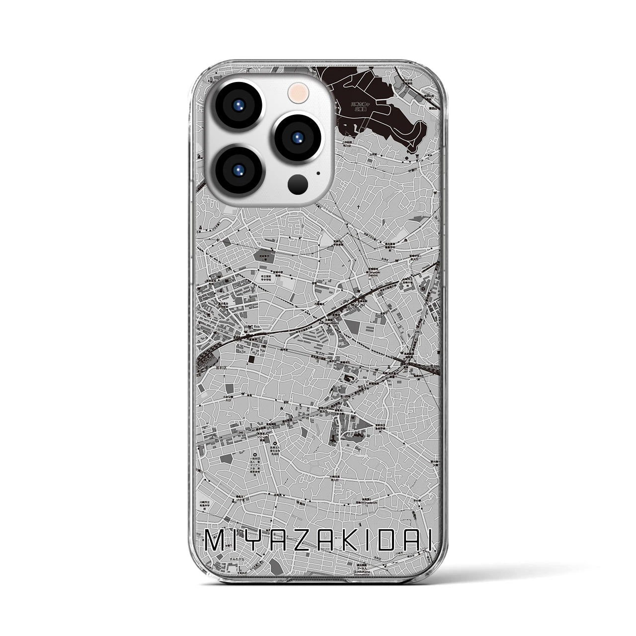 【宮崎台(神奈川県)】地図柄iPhoneケース(クリアタイプ)