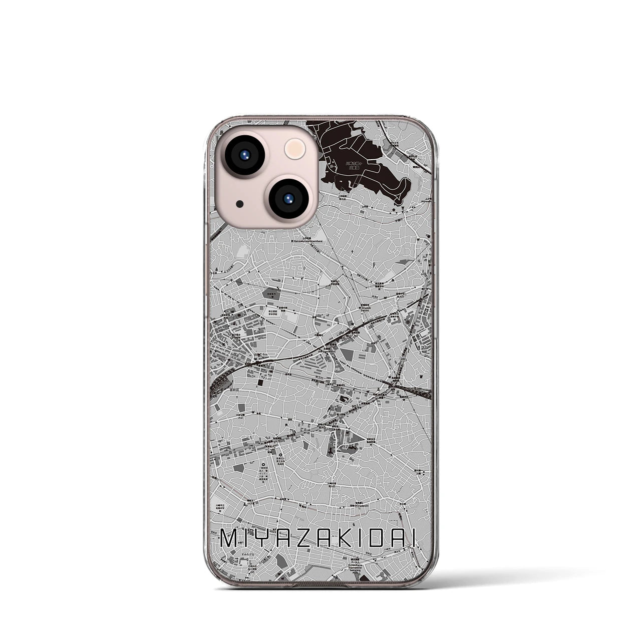 【宮崎台(神奈川県)】地図柄iPhoneケース(クリアタイプ)