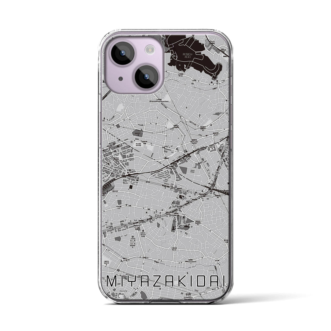 【宮崎台(神奈川県)】地図柄iPhoneケース(クリアタイプ)