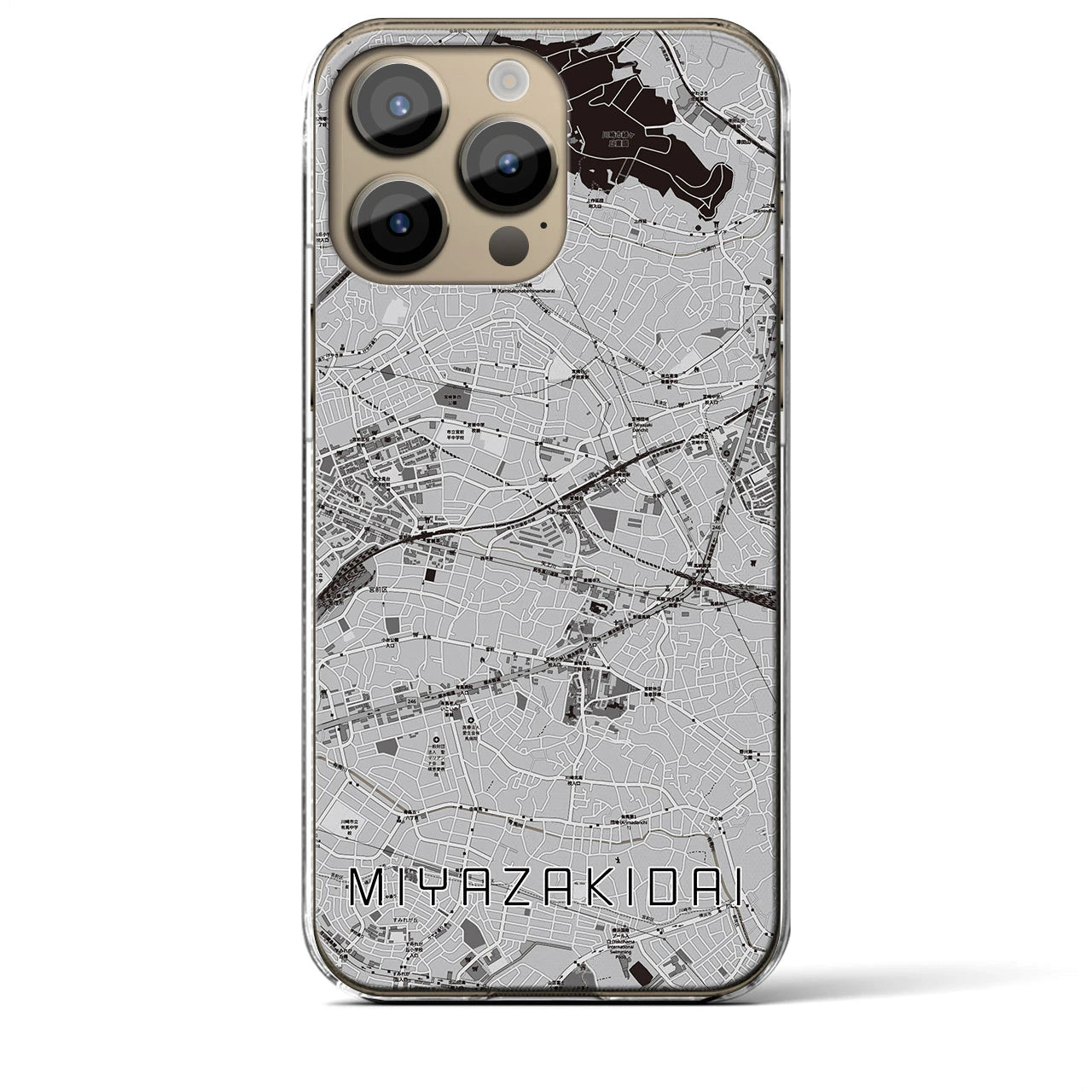 【宮崎台(神奈川県)】地図柄iPhoneケース(クリアタイプ)