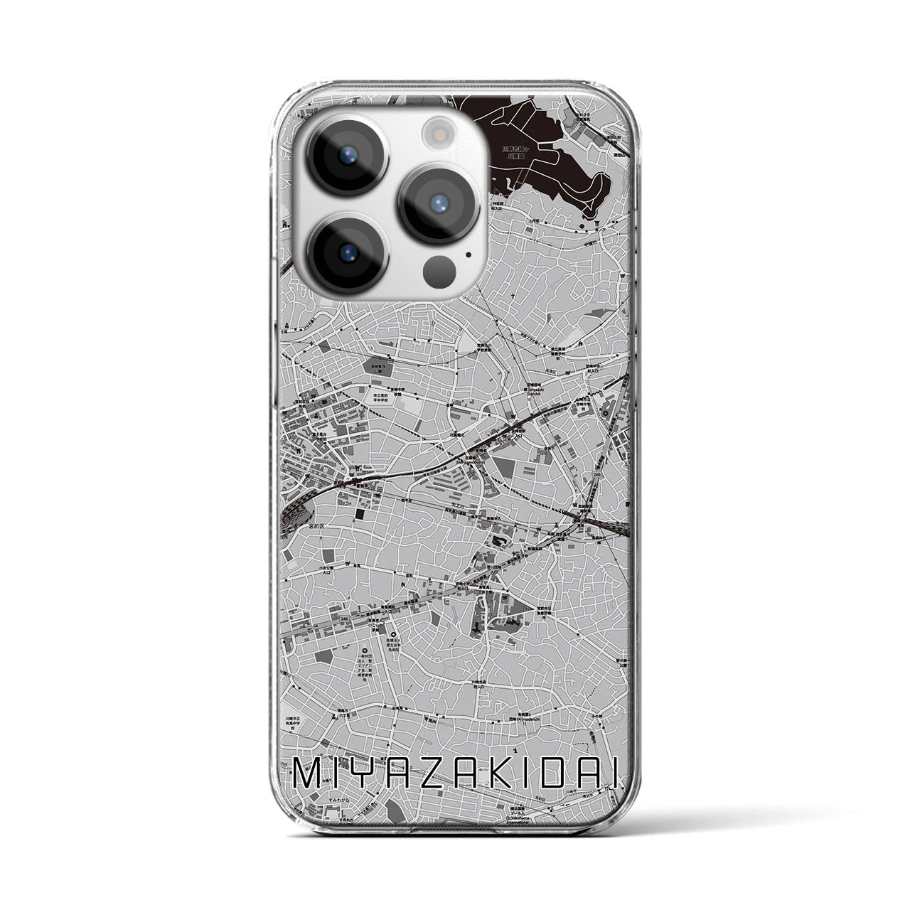 【宮崎台(神奈川県)】地図柄iPhoneケース(クリアタイプ)
