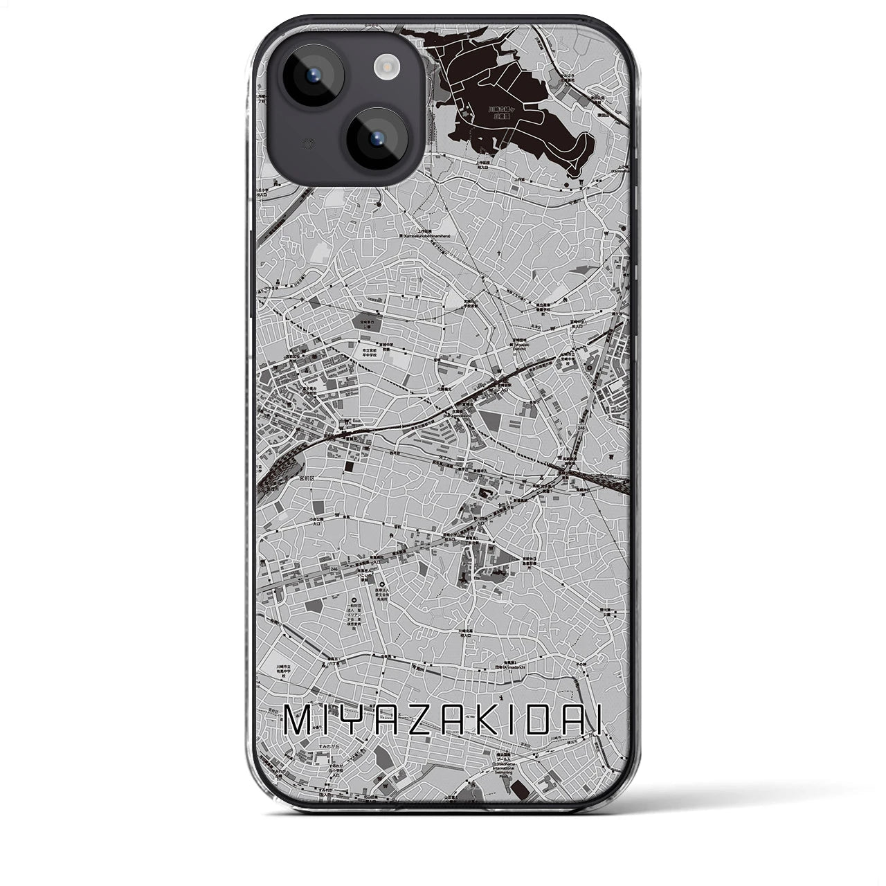 【宮崎台(神奈川県)】地図柄iPhoneケース(クリアタイプ)