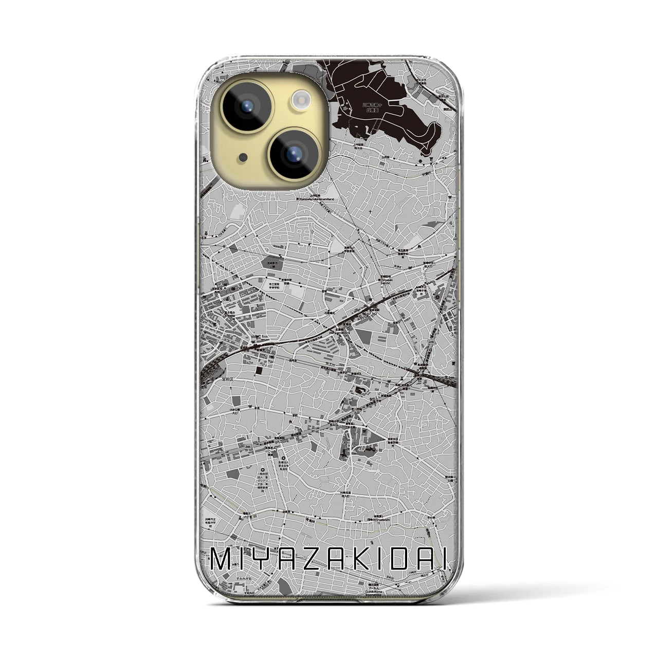 【宮崎台(神奈川県)】地図柄iPhoneケース(クリアタイプ)