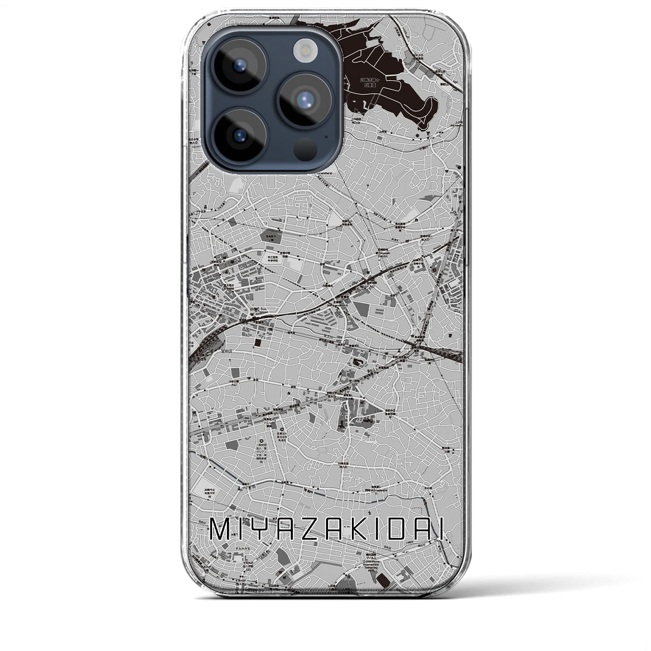【宮崎台(神奈川県)】地図柄iPhoneケース(クリアタイプ)