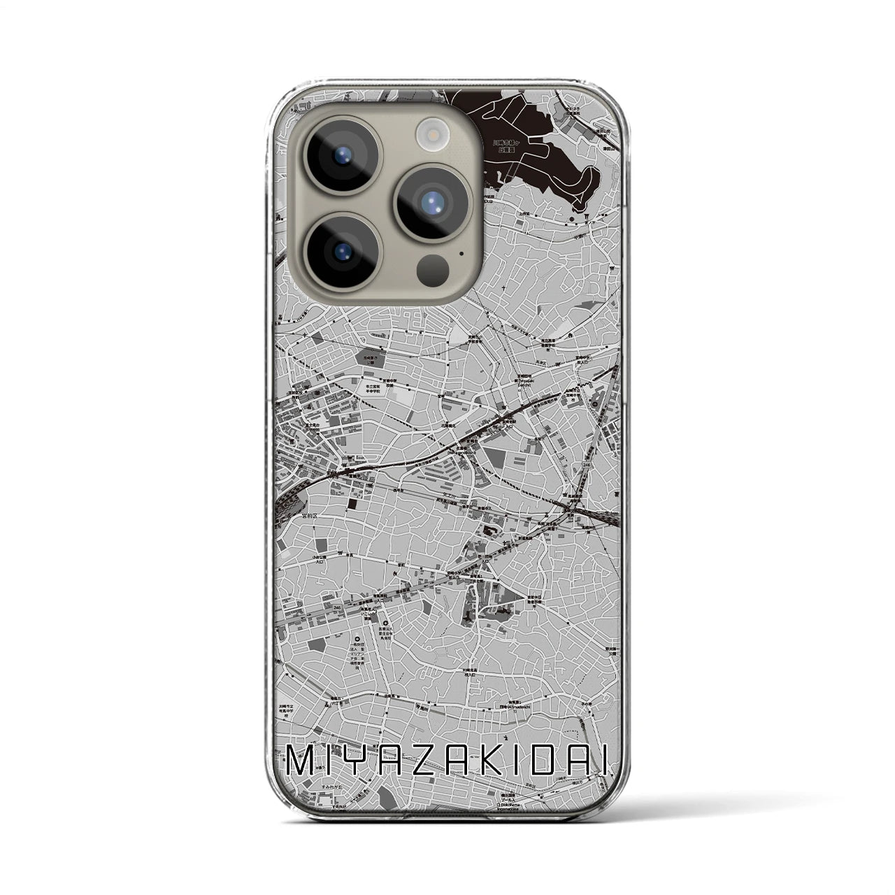 【宮崎台(神奈川県)】地図柄iPhoneケース(クリアタイプ)