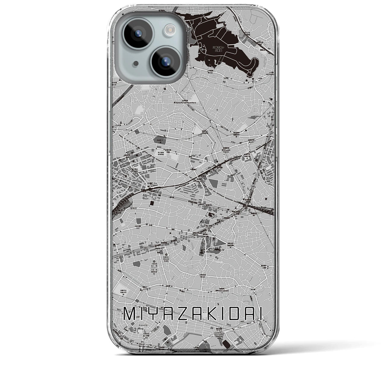 【宮崎台(神奈川県)】地図柄iPhoneケース(クリアタイプ)