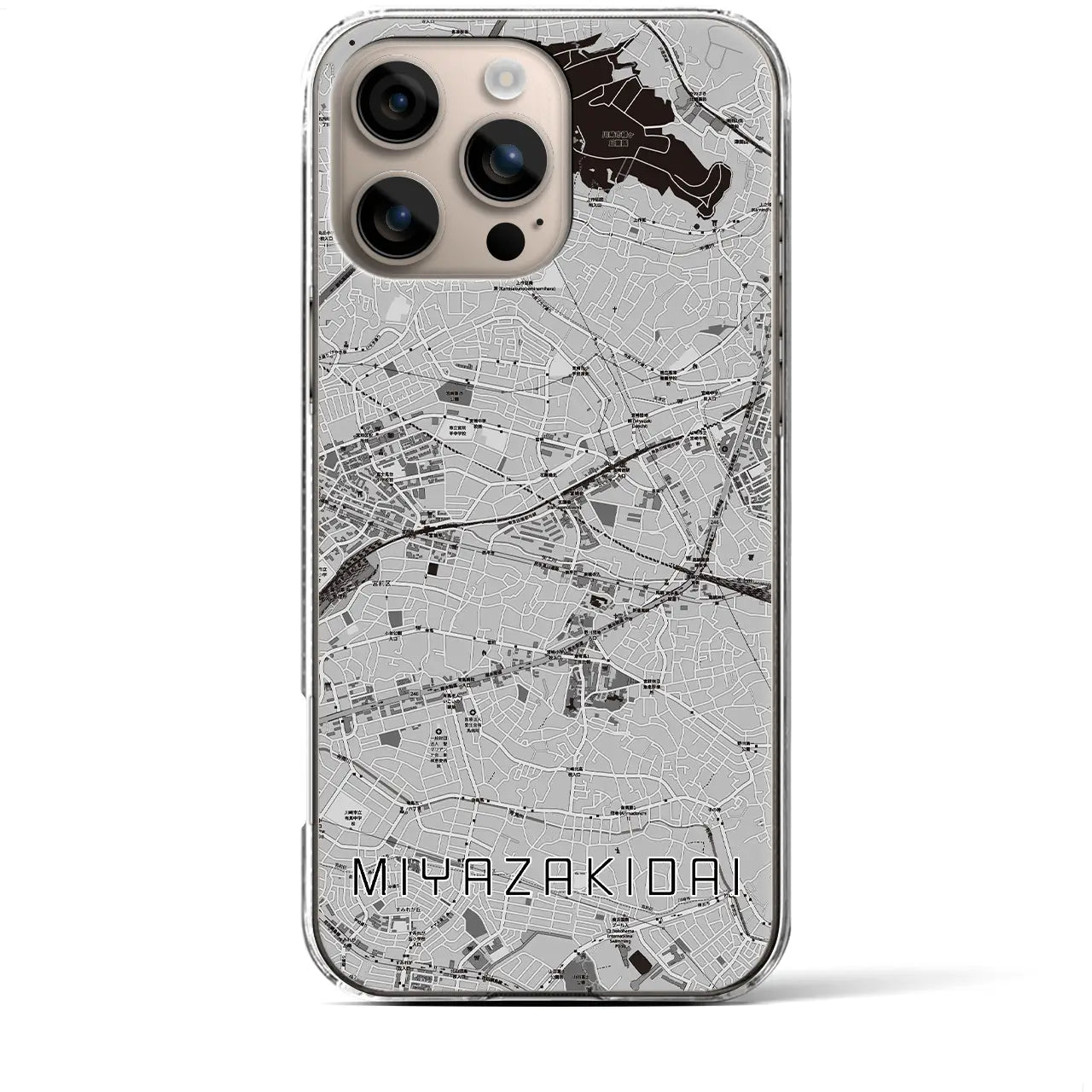 【宮崎台(神奈川県)】地図柄iPhoneケース(クリアタイプ)