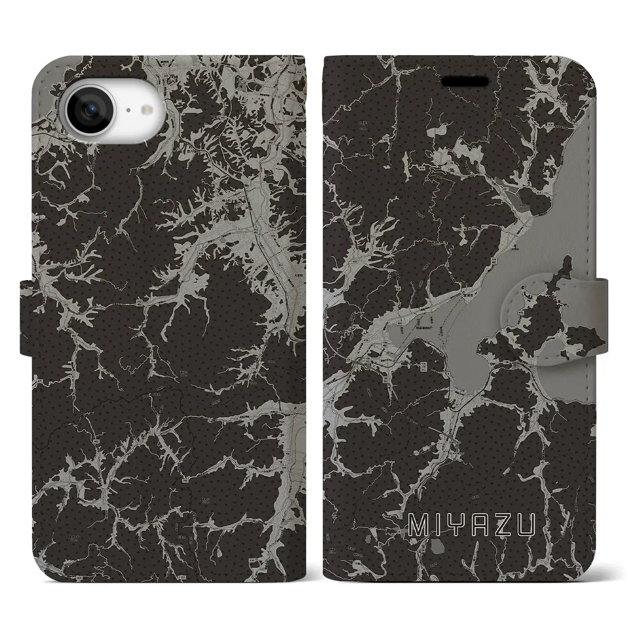 【宮津(京都府)】地図柄iPhoneケース(手帳タイプ)