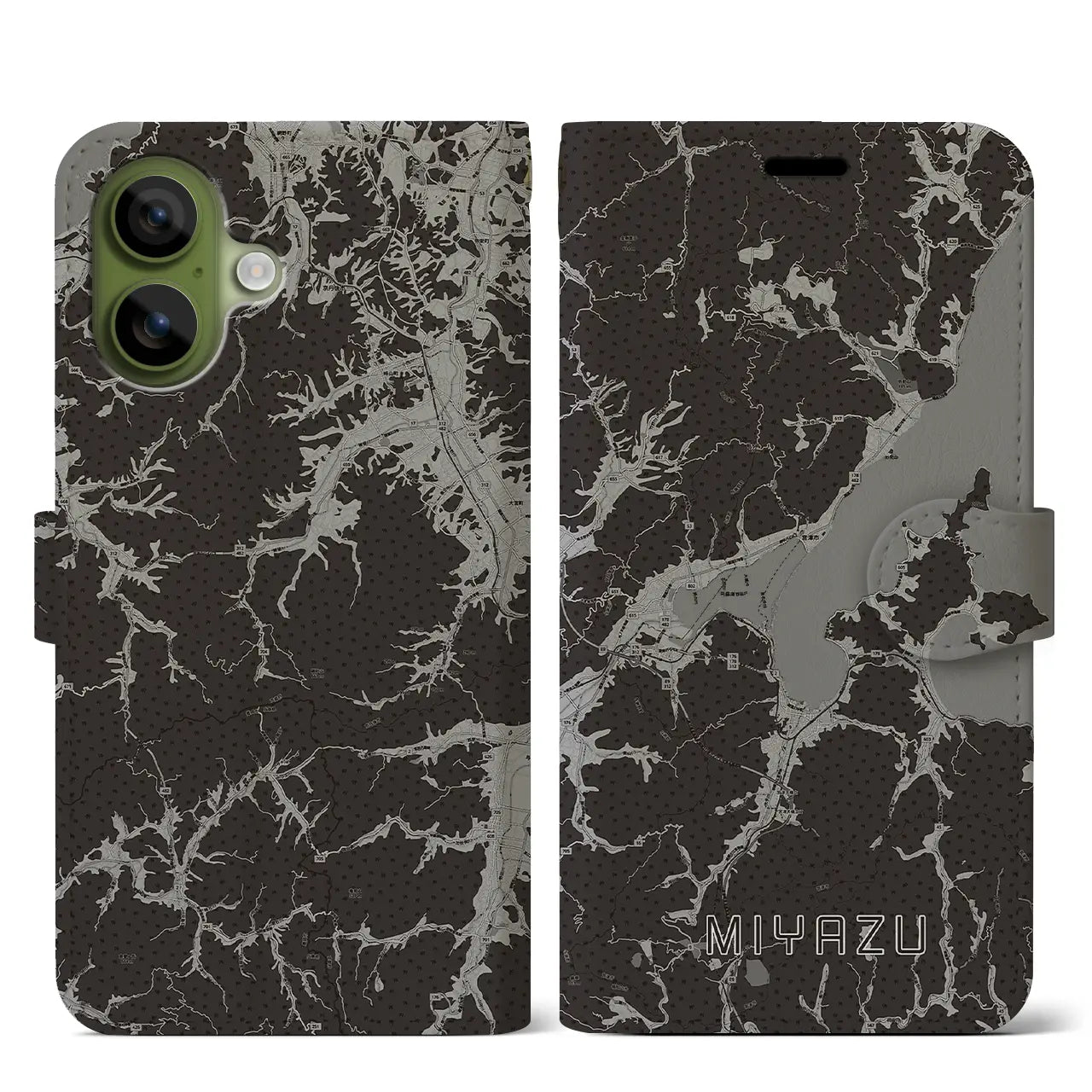 【宮津(京都府)】地図柄iPhoneケース(手帳タイプ)