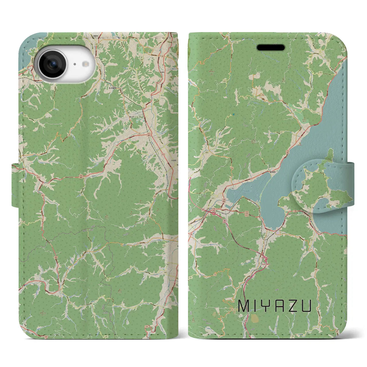 【宮津(京都府)】地図柄iPhoneケース(手帳タイプ)