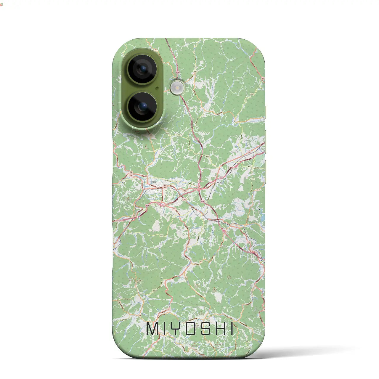 【三次(広島県)】地図柄iPhoneケース(バックカバータイプ)ブラック・iPhone 17 Pro Max 用