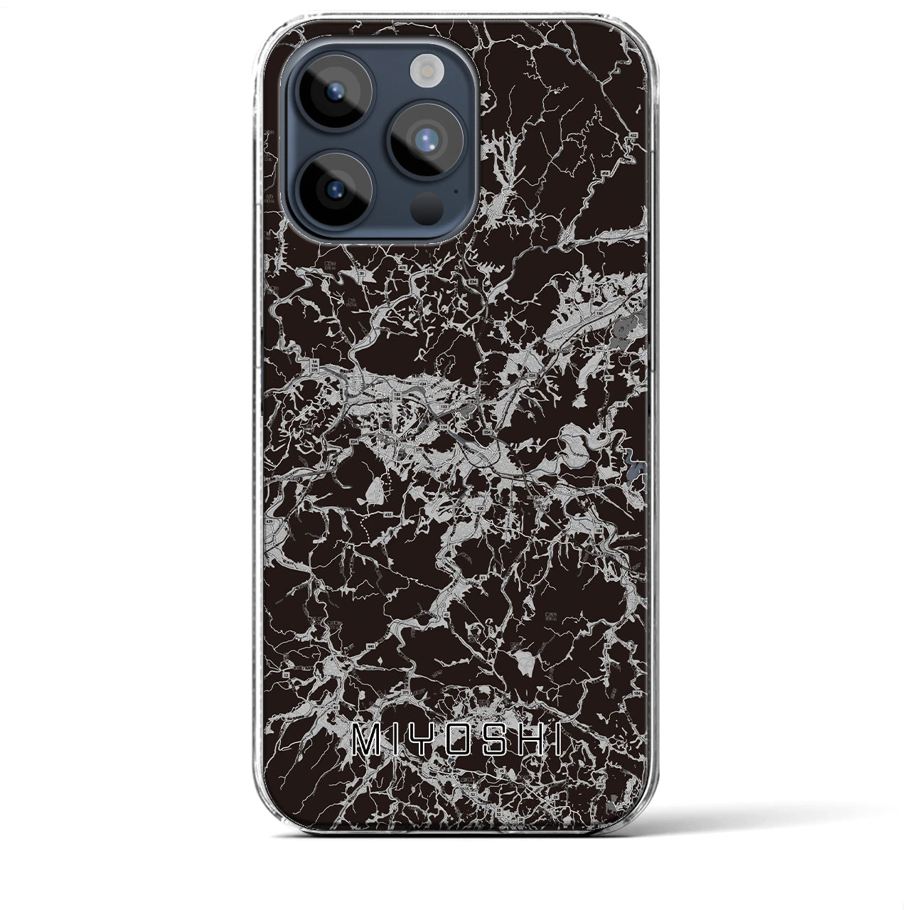 【三次(広島県)】地図柄iPhoneケース(クリアタイプ)