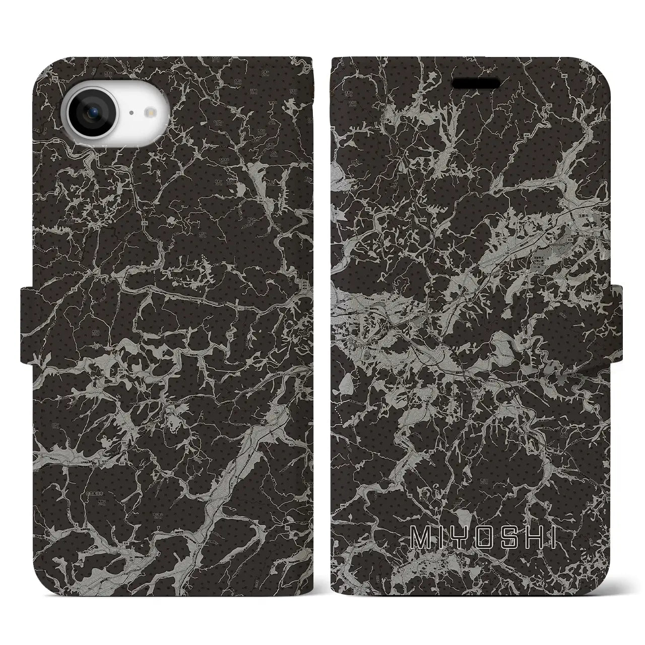 【三次(広島県)】地図柄iPhoneケース(手帳タイプ)