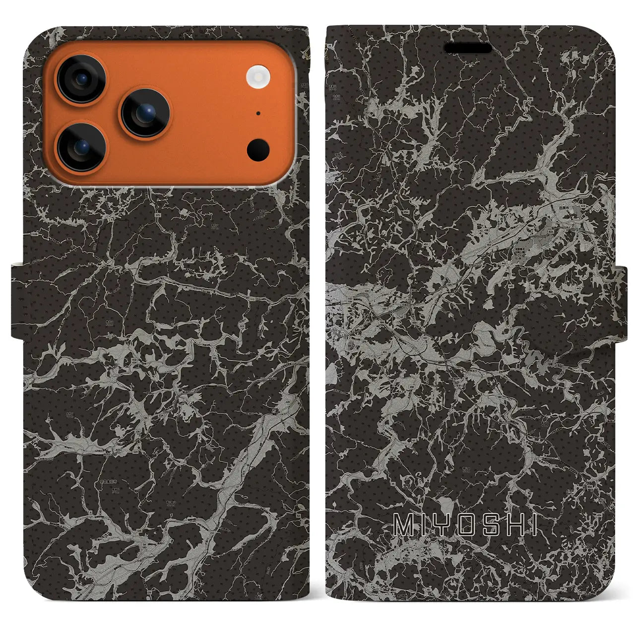 【三次(広島県)】地図柄iPhoneケース(手帳タイプ)