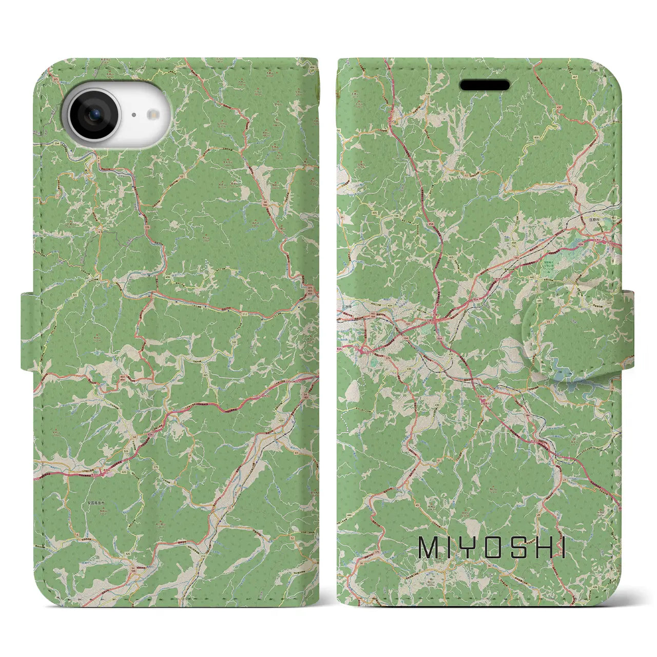 【三次(広島県)】地図柄iPhoneケース(手帳タイプ)