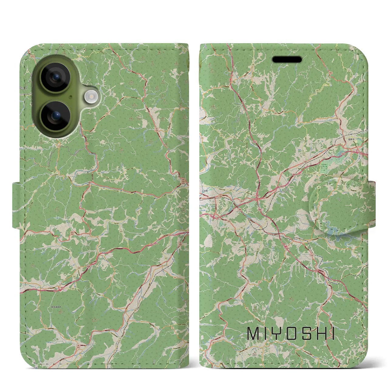 【三次(広島県)】地図柄iPhoneケース(手帳タイプ)