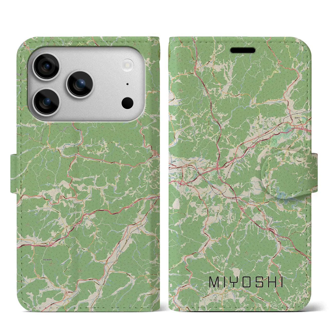 【三次(広島県)】地図柄iPhoneケース(手帳タイプ)