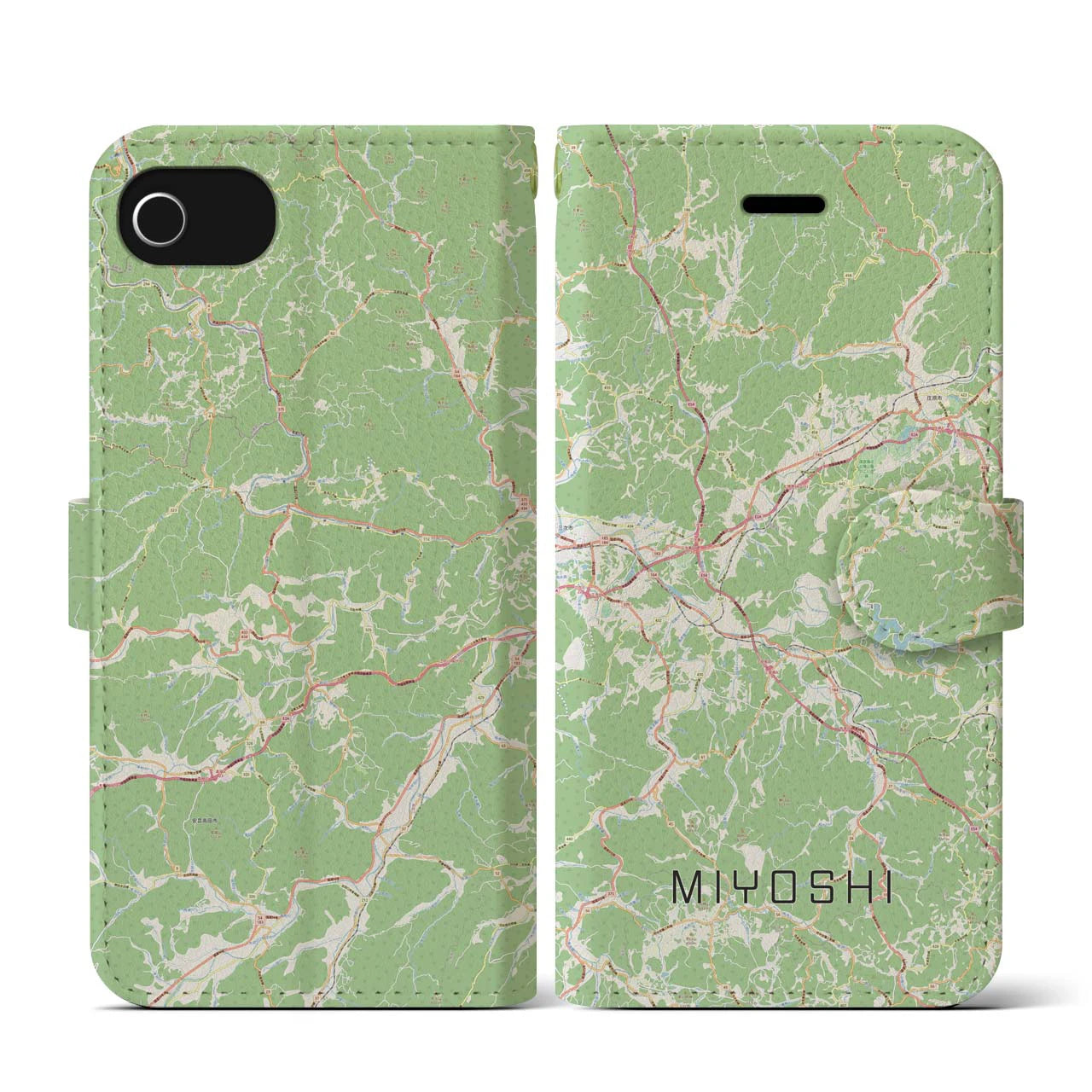 【三次(広島県)】地図柄iPhoneケース(手帳タイプ)