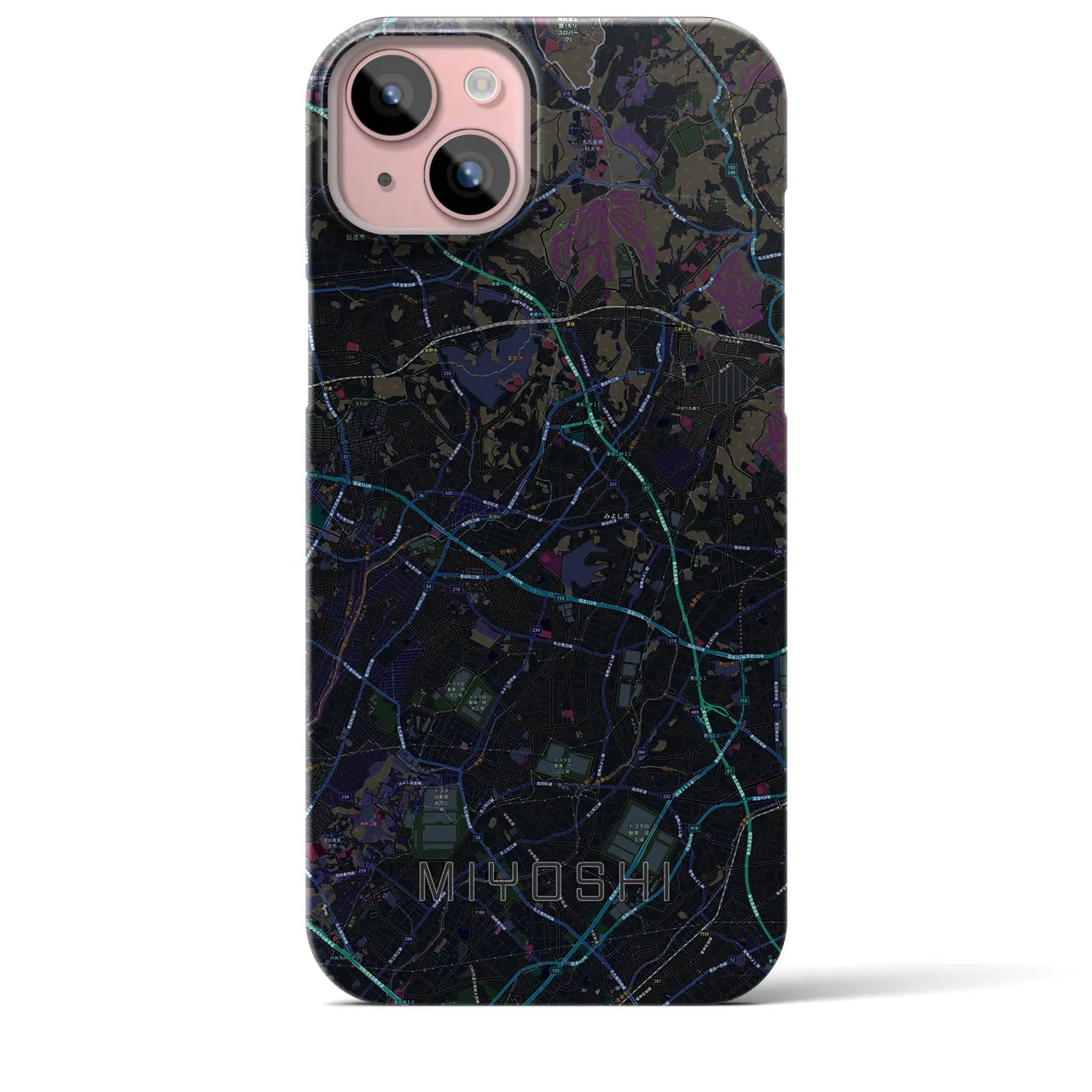 【みよし(愛知県)】地図柄iPhoneケース(バックカバータイプ)
