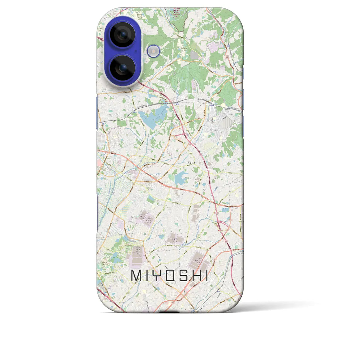 【みよし(愛知県)】地図柄iPhoneケース(バックカバータイプ)ナチュラル・iPhone 16 Pro Max 用