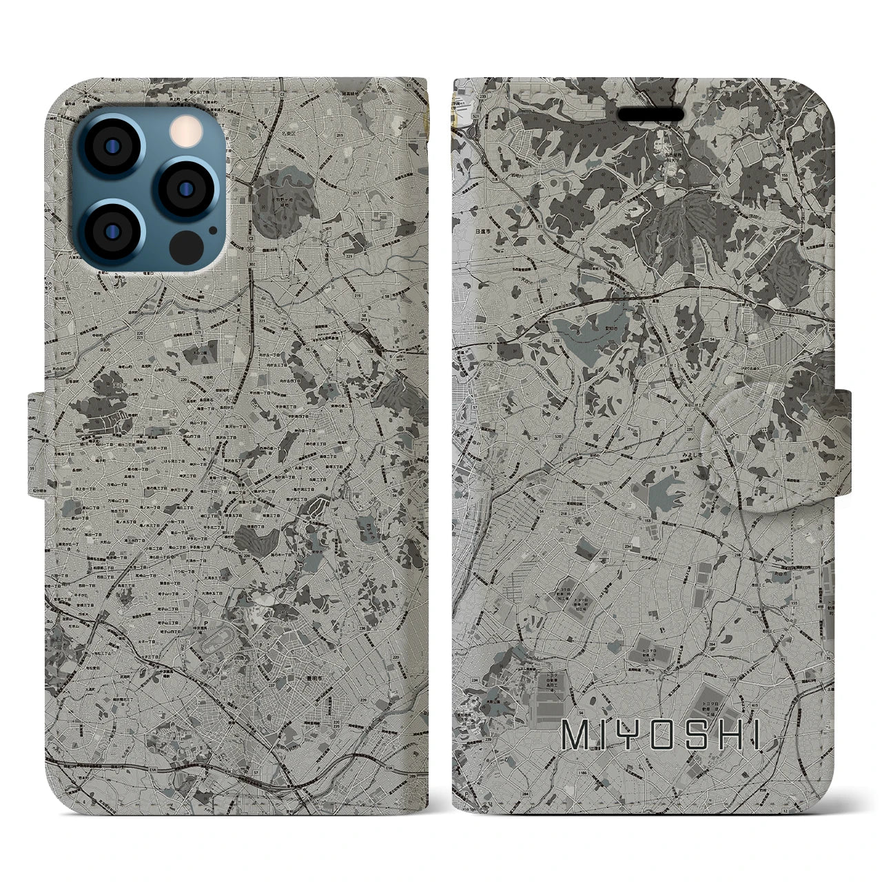 【みよし(愛知県)】地図柄iPhoneケース(手帳タイプ)