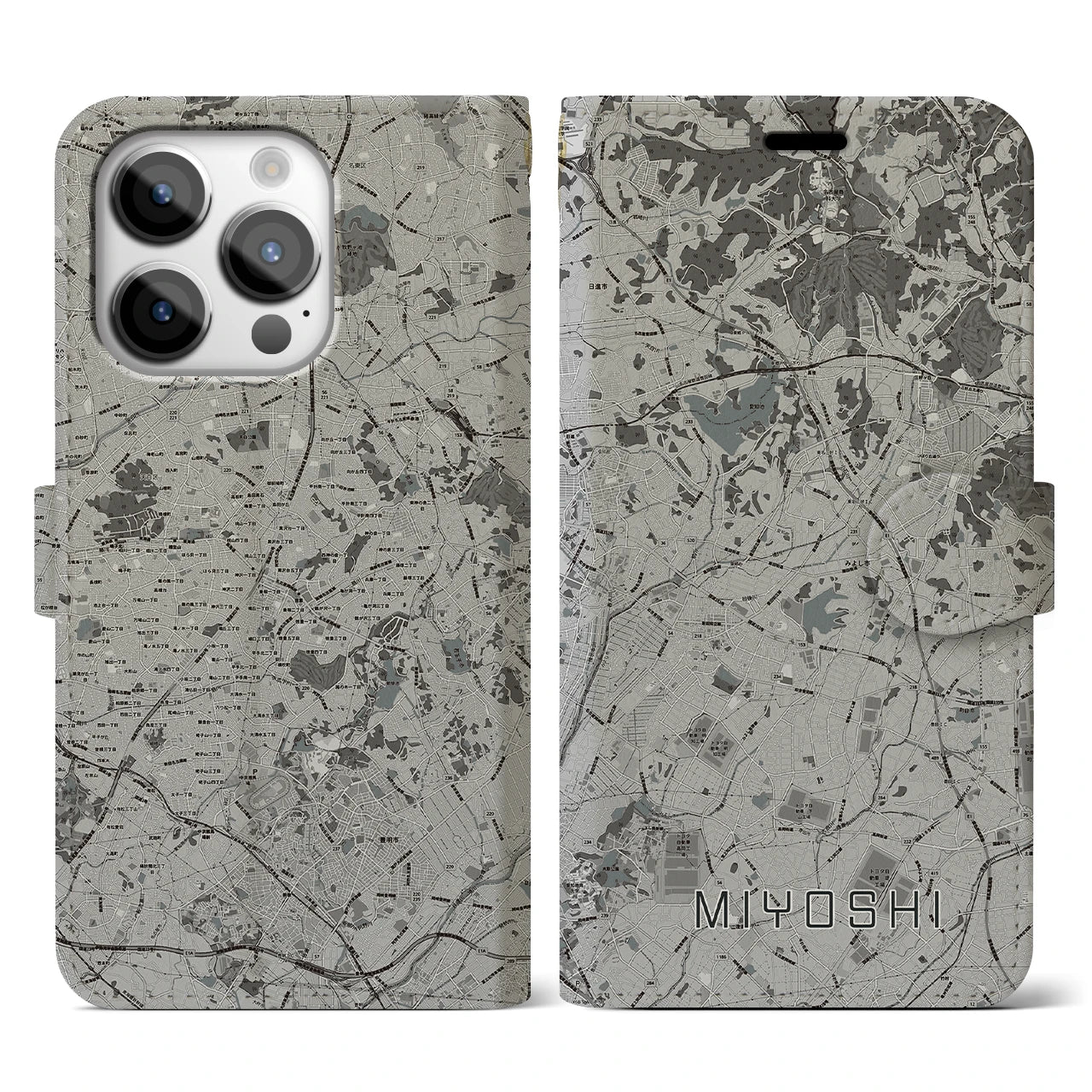 【みよし(愛知県)】地図柄iPhoneケース(手帳タイプ)